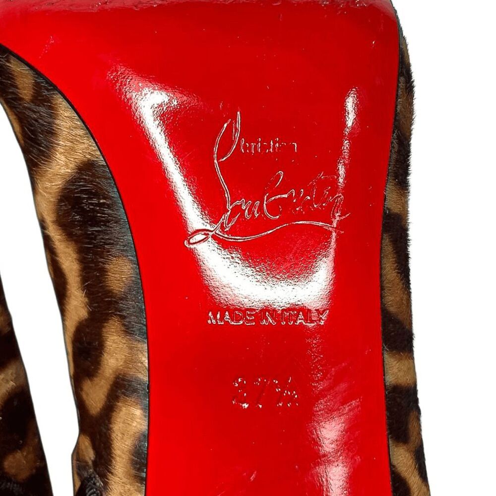Christian Louboutin Moulamax 85 Pony Hair Heeled Ankle Booties EU 37.5 US 7.5 - Picture 11 of 11
